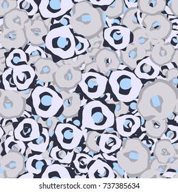Seamless pattern. Curves multicolored rings. Funny camouflage.