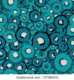 Seamless pattern. Curves multicolored rings. Funny camouflage.