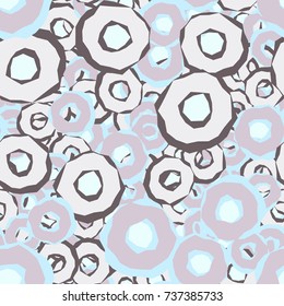 Seamless pattern. Curves multicolored rings. Funny camouflage.