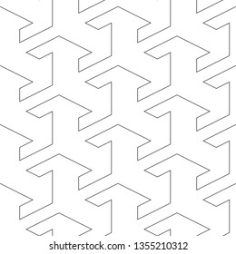Seamless pattern. Curves ornament. Ethnic background. Linear backdrop. Geometric wallpaper. Tribal motif. Folk vector. Digital paper, textile print, web design.
