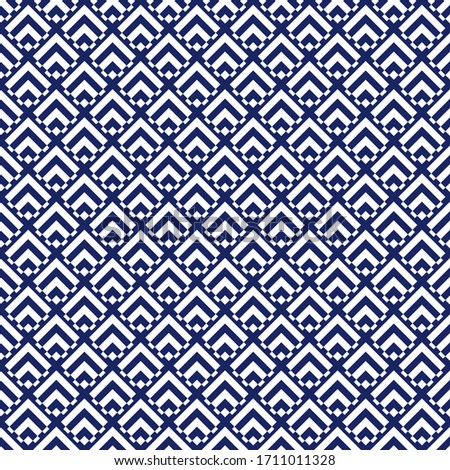 Seamless pattern. Curves, polygons illustration. Chevrons, rhombuses ornament.Geometric background. Folk motif. Brackets, checks wallpaper. Textile print, web design, abstract backdrop. Vector art.