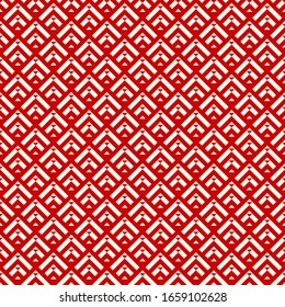Seamless pattern. Curves, triangular shapes backdrop. Chevrons, triangles ornament. Folk wallpaper. Polygons background. Tribal motif. Ethnic mosaic. Digital paper, textile print, abstract. Vector