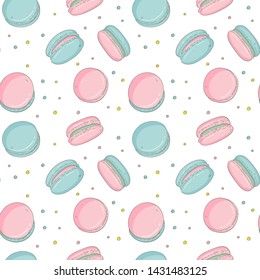 Seamless pattern cut macaroon. Colorful wallpaper vector