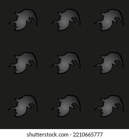 Seamless pattern with a cut out paper silhouette of a witch on a black background. The black negative of the witch's profile. Wrapping paper for Halloween. Halloween concept.