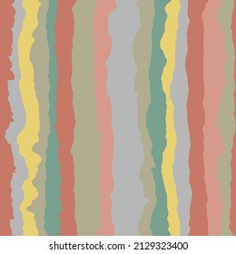 Seamless pattern with cut out or torn paper vertical lines.spring stripes. Striped shred edge background. Vector design for wallpaper, art and textile print, wrapping paper.