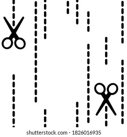 seamless pattern with  cut scissor