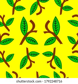 Seamless pattern cut stalk and leaf, vector illustration of cut stalk and leaf pattern suitable for backgrounds, posters, fabric designs, t-shirt designs, dantai shirt motif designs, etc.