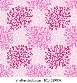 Seamless pattern with cute abstract decorative branches