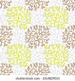 Seamless pattern with cute abstract decorative branches