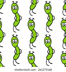 seamless pattern with cute aliens. Cute kids doodle sketch.