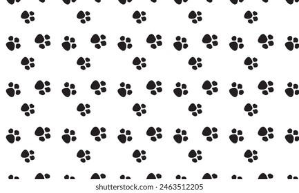 Patrón sin fisuras linda huella animal. Paw impresión de fondo pastel. 