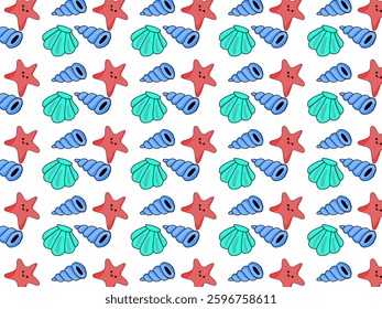Seamless pattern of cute animal for  summer  background