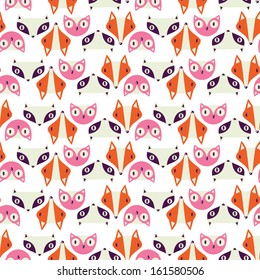 Seamless pattern with cute animals