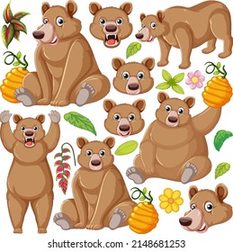 Seamless pattern with cute animals illustration