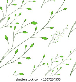 Seamless pattern with cute animals on a dark background in cartoon style.