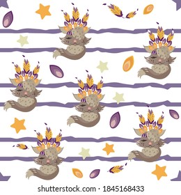 
Seamless pattern with cute animals in the Scandinavian style. For children. Vector illustration. Pattern for fabric, clothing, wallpaper.