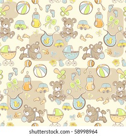 Seamless pattern - Cute baby pattern