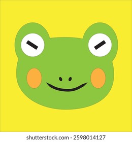 Seamless pattern with cute baby frogs on a colored background. Cute Asian animals. Cards, postcards for children. Flat vector illustration for fabric, textile, wallpaper, posters, wrapping paper.
