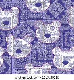 Seamless pattern of cute bandana ornament design,