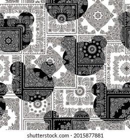 Seamless pattern of cute bandana ornament design,