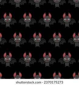 Seamless pattern of cute bat characters
