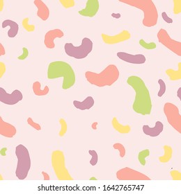 Seamless pattern with cute beans. Sloppy strokes of a paint for textile design.