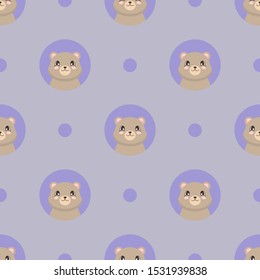 Seamless pattern with a cute bear in cartoon style. Vector illustration