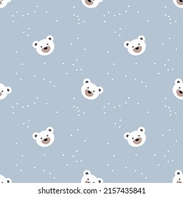 Seamless pattern. Cute bear, constellations. Illustration for children's products, fabrics, packaging, wallpapers, pajamas.