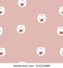 Seamless pattern. Cute bear cubs on a neutral background. Vector illustration for design