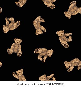 Seamless pattern of cute bear illustration,