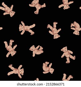 Seamless pattern of cute bear illustration,