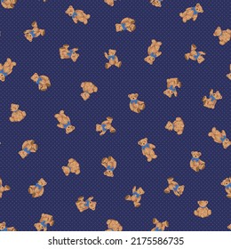 Seamless pattern of cute bear illustration,