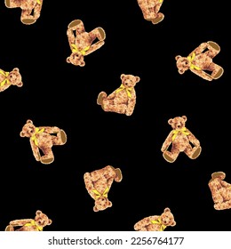 Seamless pattern of cute bear illustration,