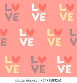 Seamless pattern with cute bear valentine