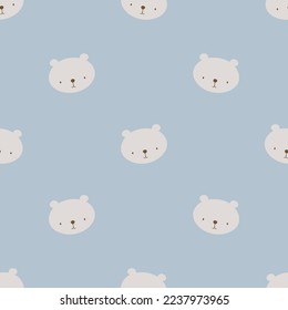 Seamless pattern with cute bear. Vector illustration. For card, posters, banners, printing on the pack, printing on clothes, fabric, wallpaper.