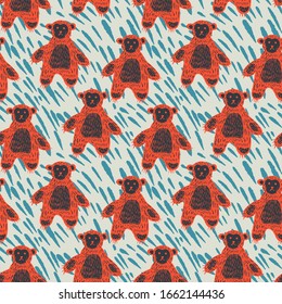 Seamless pattern with cute bears.