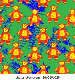 Seamless pattern with cute bears.