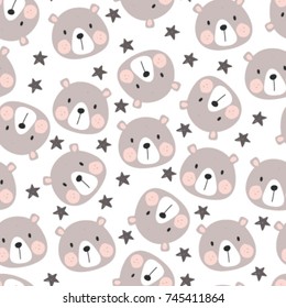 Seamless pattern with cute bears