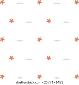 
Seamless pattern. Cute beige daisies on white background Pro Vector