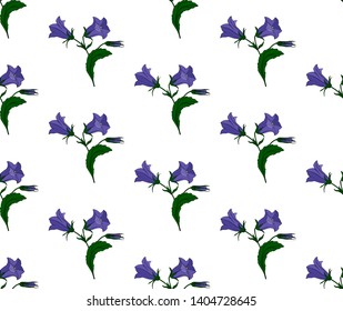 seamless pattern with cute bellflower  for wallpapers or your design vector isolated