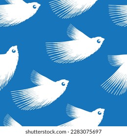 seamless pattern of cute bird vector as graphic background. Suit for illustration, wallpaper, fabric print.