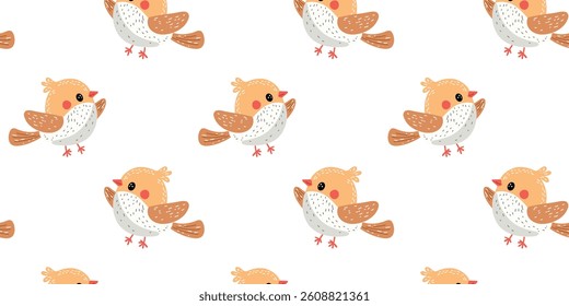 seamless pattern with cute birds