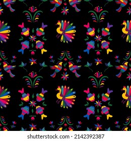 Seamless pattern with cute birds and flowers for the holiday Cinco de mayo. Endless textures for your design.	
