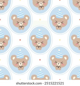 Seamless pattern with cute birthday