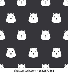 Seamless pattern cute black and white bear with pastel colors