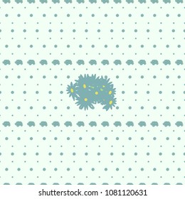Seamless pattern the cute blue flowers on the light blue background.Can be used to create paper for wrapping gifts, wallpaper, fabrics, home textiles and background for website. Vector illustration
