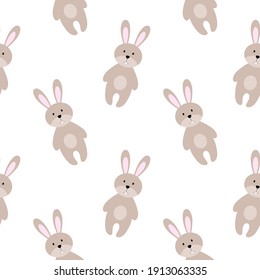 Patrón sin foco con lindos conejitos. Papel tapiz para coser ropa infantil, impresión en tela, papel de embalaje.