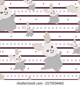 seamless pattern with cute bunny rabbit background