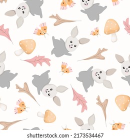 seamless pattern with cute bunny rabbit background
