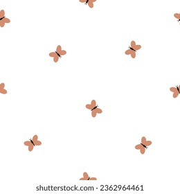 Seamless pattern with cute butterflies